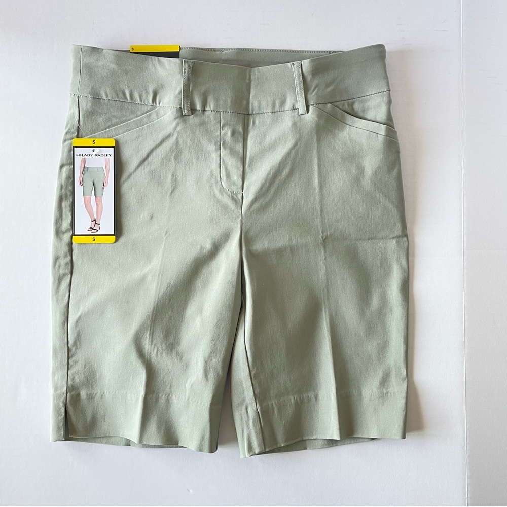Hilary Radley Women’s Pull On Bermuda Shorts Sage Green Size S New with Tags